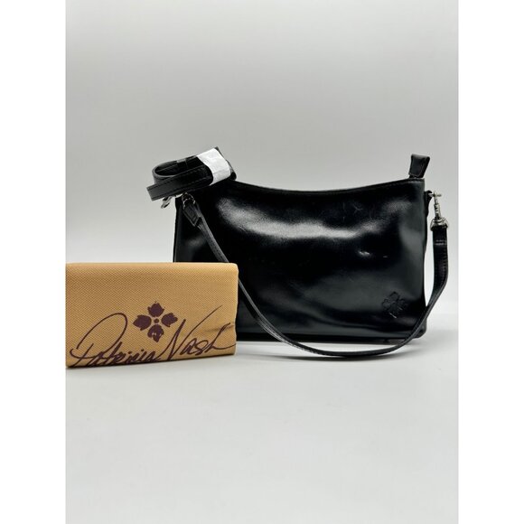 PATRICIA NASH Betta medium leather shoulder crossbody bag + Dust bag BLACK - Picture 11 of 14